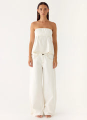 Nathan Denim Top - White