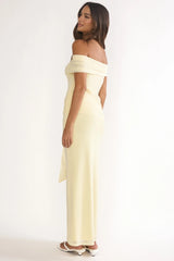 Evanthe Off-Shoulder Sash Maxi Dress Lemon
