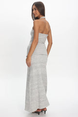 Duma Knit Maxi Skirt Light Grey
