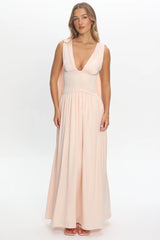 Lorienne Shoulder Sash Maxi Dress Pearl