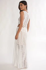 Eleesa Maxi Skirt Lace White