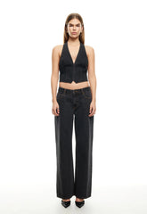 LIONESS Je Suis Halter Top Charcoal