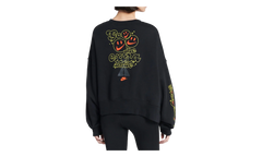 Sportswear Smiley Fleece Sweatshirt WMNS "Black" DQ3543 010