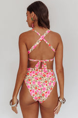 Harmonia High Waist Bikini Bottom Yellow Floral