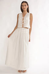 Beliza Lace Trim Skirt White
