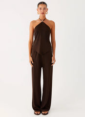 Jorjianna Halter Top - Chocolate