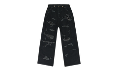 DISTRESSED PATCH WORK SWEATPANTS "Black" PGR XJNS 0001
