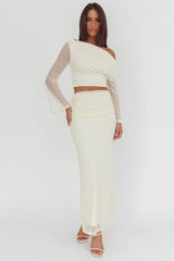 Alivya Asymmetric Shoulder Crop Top Butter