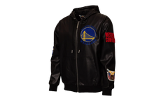 Lightweight Vegan Zip-Up Hooded Jacket "Golden State Warriors 1946" NBA 147BLKDE WAR