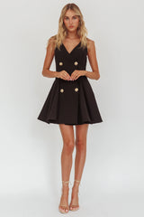 Tiana Double Breasted Mini Dress Black