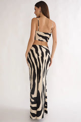 Blythe Maxi Skirt Zebra Black