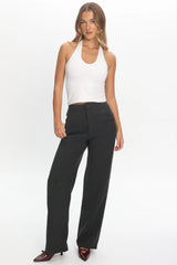 In Disguise Straight Leg Pocket Pants Charcoal