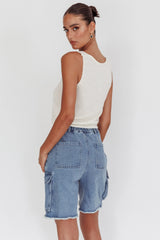 Tardy Cargo Short Jorts Denim