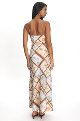 Jaya Cami Strap Maxi Dress Print Mocha
