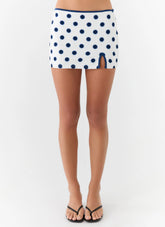 Elliot Mini Skirt - Porcelain Blue Polka Dot