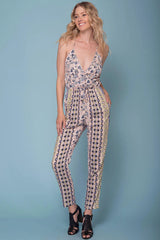 Harper Floral Jumpsuit Navy