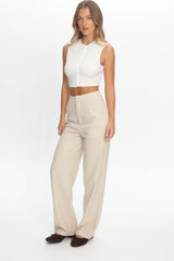 In Disguise Straight Leg Pocket Pants Oatmeal