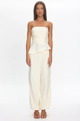 Tilah Drawstring Balloon Pants Cream