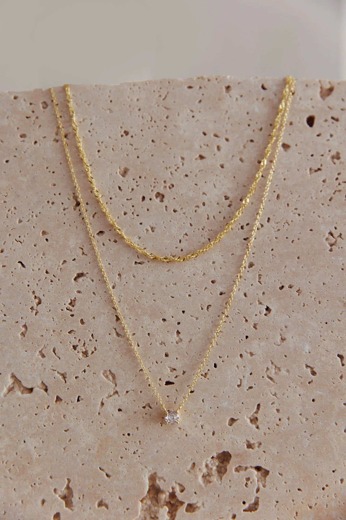 Sarai Crystal Pendant Necklace Set Gold