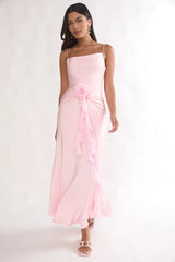 Mirenna Rosette Waist Maxi Dress Light Pink