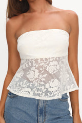 Telitha Strapless Lace Top Ivory