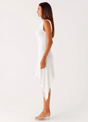 Rylee One Shoulder Midi Dress - White