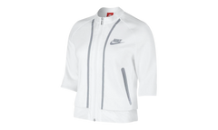 Tech Fleece Splatter Crop Zip Jacket WMNS "White / Grey" 803012 100
