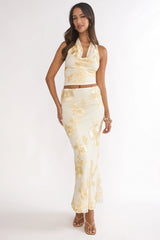 Golden Hours Maxi Skirt Embellished Yellow