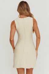 Celina Buttoned Knit Mini Dress Oat