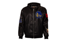 Lightweight Vegan Zip-Up Hooded Jacket "Golden State Warriors 1946" NBA 147BLKDE WAR