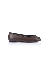 VERALi Eugenie Ballet Flats Chocolate Brown Micro