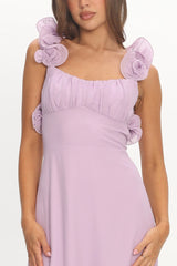 Eloquent Lace-Up Back Maxi Dress Lilac