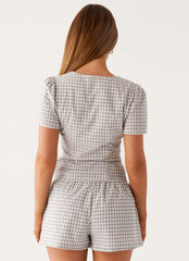 Adalina Shorts - Grey Check