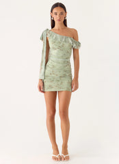 Hidden Gesture Mini Dress - Wispy Fern