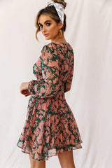 Wisteria Lane Long Sleeve Tea Dress Forest Green