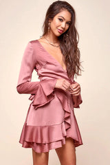 Khandi Peek-a-Boo Back Wrap Dress Midnight Rose